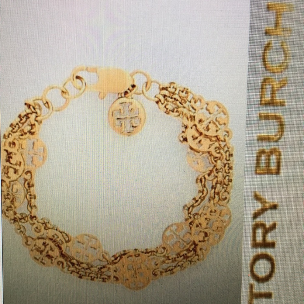 💐NWOT TORY BURCH MULTI STRAND LOGO BRACELET💐 - Picture 1 of 5